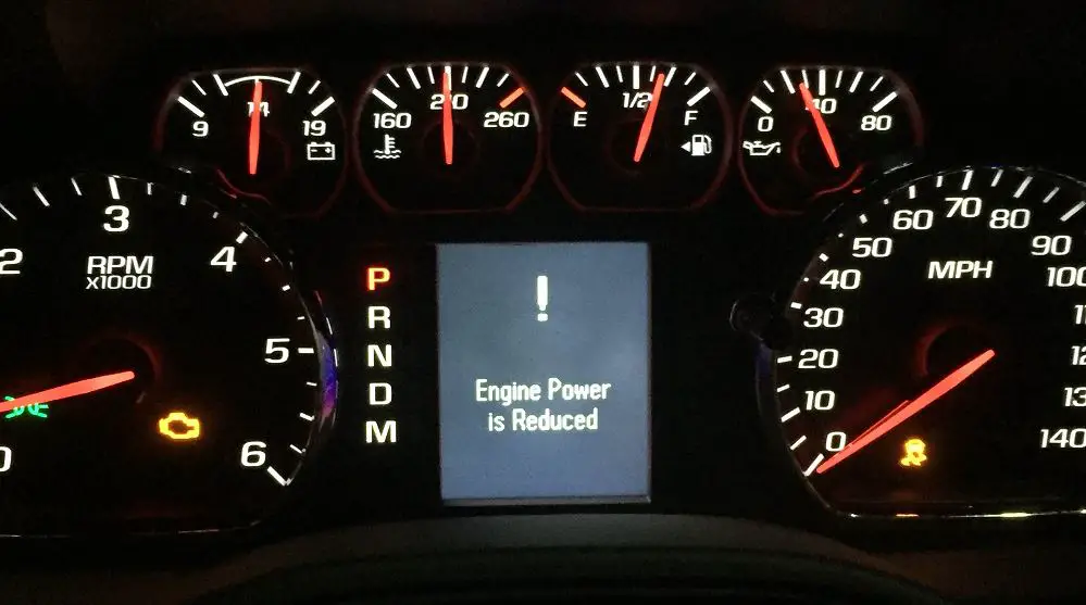 Symptoms of the Reduced Engine Power Light