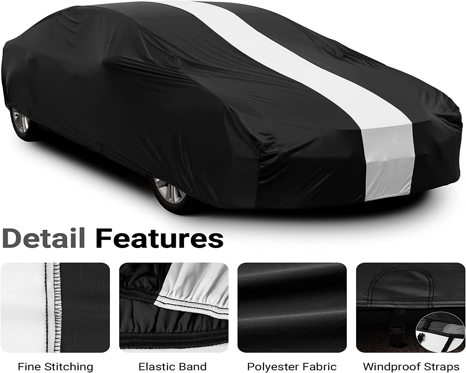 Favoto Full Car Cover Sedan Cover Universal Fit